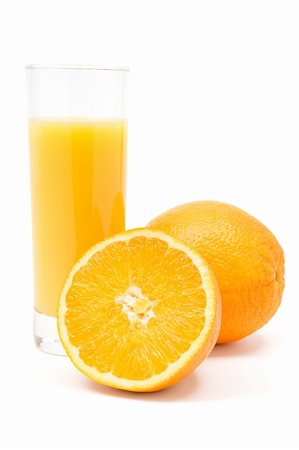 simsearch:400-04585282,k - Glass of juice and oranges. White background. Stock Photo - Budget Royalty-Free & Subscription, Code: 400-03999897