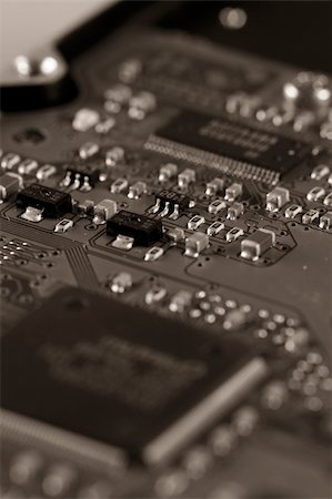 simsearch:400-07444594,k - Electronic circuit board. Macro photo. Great details ! Fotografie stock - Microstock e Abbonamento, Codice: 400-03999999