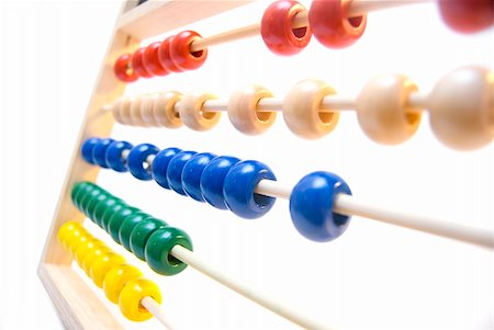 A colorful abacus on a white background. Foto de stock - Royalty-Free Super Valor e Assinatura, Número: 400-03990461