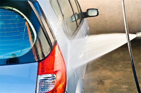 Car washing with sprayed water. Stock Photo - Budget Royalty-Free & Subscription, Code: 400-03991017