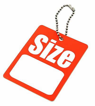 close-up of Size Tag with copy space isolated on white Stock Photo - Budget Royalty-Free & Subscription, Code: 400-03991204