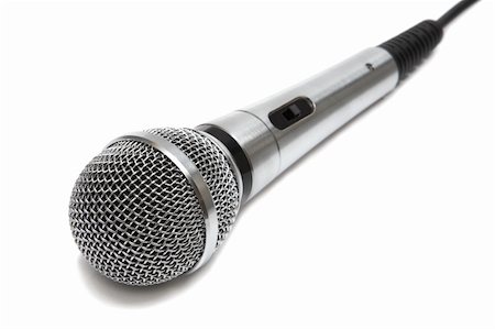 simsearch:400-06858495,k - New and metal microphone on a white background Stock Photo - Budget Royalty-Free & Subscription, Code: 400-03991271
