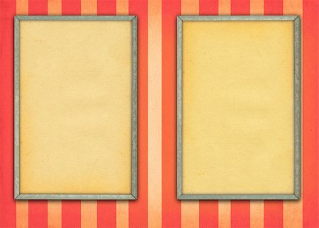 simsearch:400-05032591,k - two empty frames on retro background with stripes Foto de stock - Super Valor sin royalties y Suscripción, Código: 400-03991370