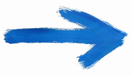 simsearch:614-01270034,k - design element - blue hand painted arrow isolated on pure white background, clearly visible traces of brush strokes Stockbilder - Microstock & Abonnement, Bildnummer: 400-03991775