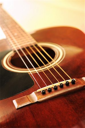 simsearch:400-07505739,k - Musical instrument acoustic guitar close up in perspective Stock Photo - Budget Royalty-Free & Subscription, Code: 400-03992499