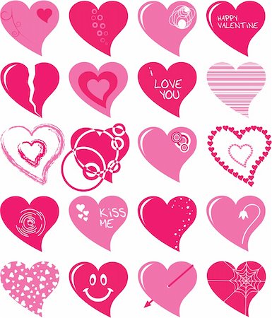 simsearch:400-04307995,k - pink and red valentines day hearts set Fotografie stock - Microstock e Abbonamento, Codice: 400-03992618