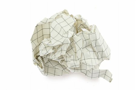 simsearch:400-04909063,k - close-up of crumpled paper ball isolated on white Foto de stock - Super Valor sin royalties y Suscripción, Código: 400-03992689