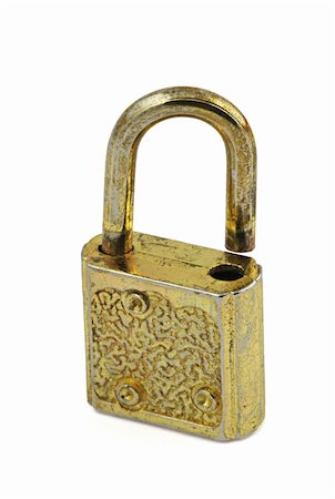 macro of vintage padlock in open position Stock Photo - Budget Royalty-Free & Subscription, Code: 400-03992748