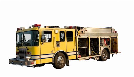 fireman driver pictures - This is a fire department pumper rescue truck isolated on a white background. Photographie de stock - Aubaine LD & Abonnement, Code: 400-03992988