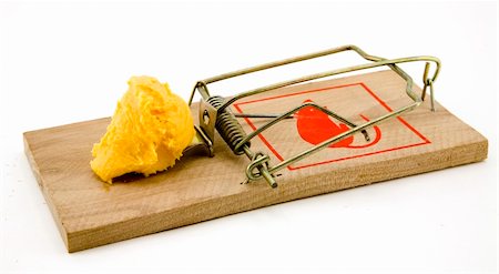 simsearch:400-03992981,k - Set mouse trap with cheese isolated on white background. Stock Photo - Budget Royalty-Free & Subscription, Code: 400-03992980