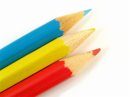 some colored pencils on a white background Photographie de stock - Aubaine LD & Abonnement, Code: 400-03993548