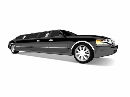 3d rendered illustration of a black limousine Stock Photo - Budget Royalty-Free & Subscription, Code: 400-03993652