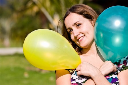 simsearch:400-03996855,k - Beautiful woman with balloons in her hands Stock Photo - Budget Royalty-Free & Subscription, Code: 400-03993874