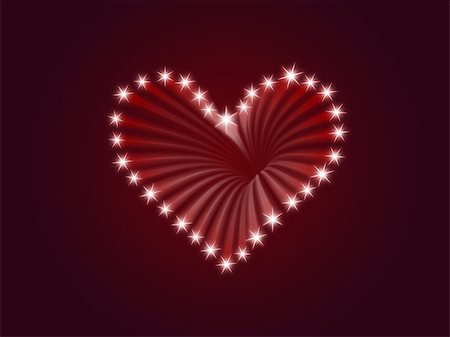 simsearch:400-05736913,k - shining heart drawing by white stars with rays of light Fotografie stock - Microstock e Abbonamento, Codice: 400-03993905