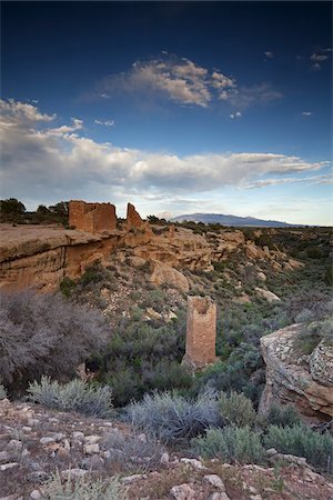 simsearch:600-04425050,k - Square Tower and Hovenweep Castle, Little Ruin Canyon, Hovenweep National Monument, Utah, USA Stock Photo - Premium Royalty-Free, Code: 600-04425051