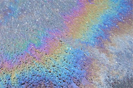 rainbow, road - Gasoline Spill on Pavement Stock Photo - Premium Royalty-Free, Code: 600-04625262