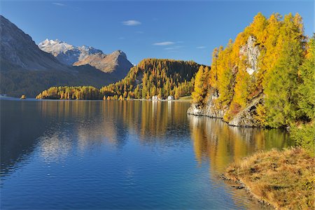 simsearch:600-05452185,k - Silsersee in Autumn, Engadin, Canton of Graubunden, Switzerland Stock Photo - Premium Royalty-Free, Code: 600-05524284