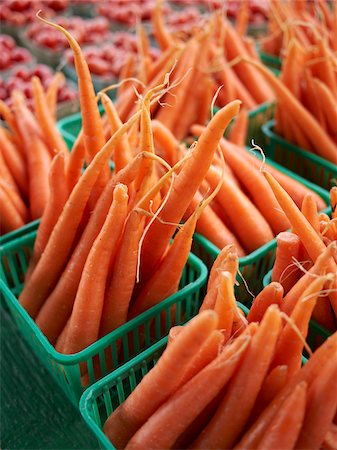 Baskets of Carrots at St Jacob's Farmers' Market, St Jacobs, Ontario, Canada Stock Photo - Premium Royalty-Free, Code: 600-05560295