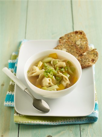 soup plate - Tortellini Soup Stock Photo - Premium Royalty-Free, Code: 600-05560305
