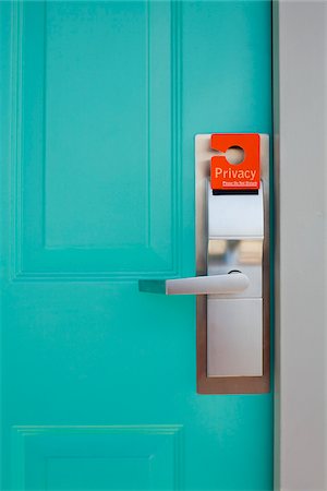 doorknobs - Refurbished 1970's Style Motel, Provincetown, Cape Cod, Massachusetts, USA Stock Photo - Premium Royalty-Free, Code: 600-05610116