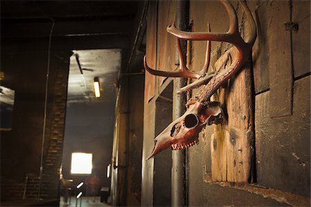 restaurant indoors nobody - Smitty’s Market, Lockhart, Caldwell County, Texas, USA Foto de stock - Sin royalties Premium, Código: 600-05642007