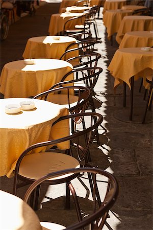 restaurants in tuscany italy - Chairs at Cafe, Florence, Firenze Province, Tuscany, Italy Stock Photo - Premium Royalty-Free, Code: 600-05756278