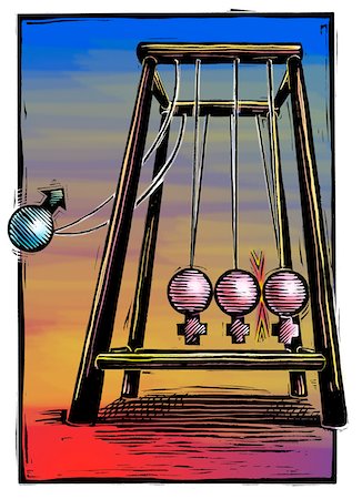 Conceptual Illustration of Newton's Cradle and Male and Female Gender Symbols Foto de stock - Sin royalties Premium, Código: 600-05756479