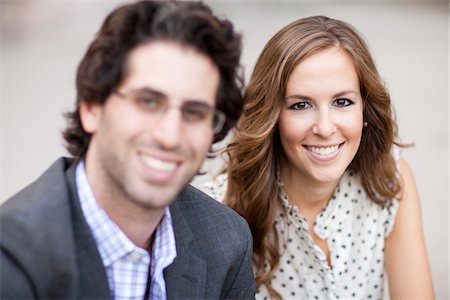 Close-up Portrait of Young Couple Stock Photo - Premium Royalty-Free, Code: 600-05786173