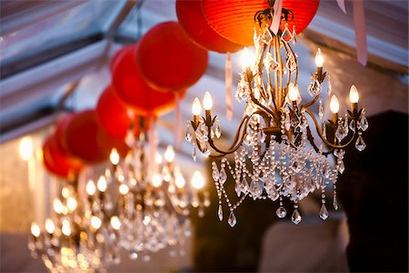 decoration - Chandeliers and Paper Lanterns Stock Photo - Premium Royalty-Free, Code: 600-05786642