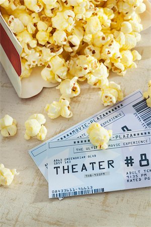 popcorn still life - Popcorn and Movie Tickets Stock Photo - Premium Royalty-Free, Code: 600-05803375