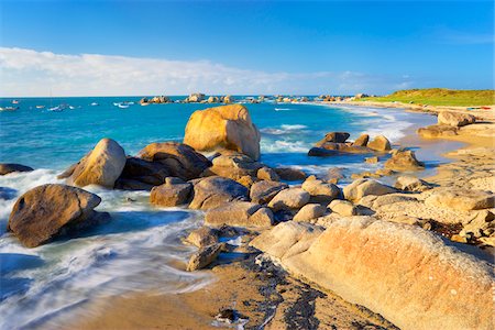 france beauty place - Rocky Coastline and Beach, Brignogan-Plage, Finistere, Brittany, France Stock Photo - Premium Royalty-Free, Code: 600-05803661