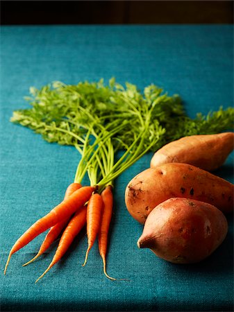 food on colored background - Carrots and Sweet Potatoes Stock Photo - Premium Royalty-Free, Code: 600-05821910