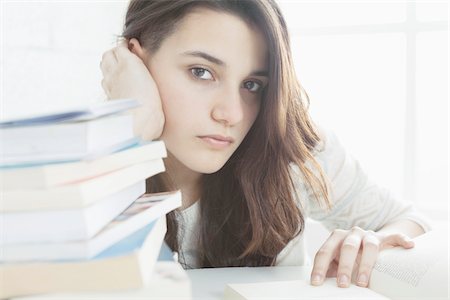 desktop (top surface) - Teenage Girl Studying, Rome, Lazio, Italy Stock Photo - Premium Royalty-Free, Code: 600-05821987