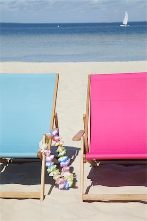 deck chairs - Beach Chairs, Carcans, Gironde, Aquitaine, France Stock Photo - Premium Royalty-Free, Code: 600-05854203