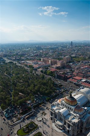 Alameda Central and Palacio de Bellas Artes, Distrito Federal, Mexico City, Mexico Stock Photo - Premium Royalty-Free, Code: 600-05974104