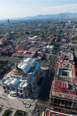 roof tops city scape - Palacio de Bellas Artes, Distrito Federal, Mexico City, Mexico Stock Photo - Premium Royalty-Free, Code: 600-05974102