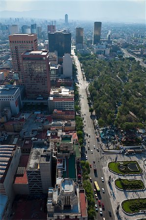 roof tops city scape - Street and Alameda Central, Distrito Federal, Mexico City, Mexico Stock Photo - Premium Royalty-Free, Code: 600-05974103