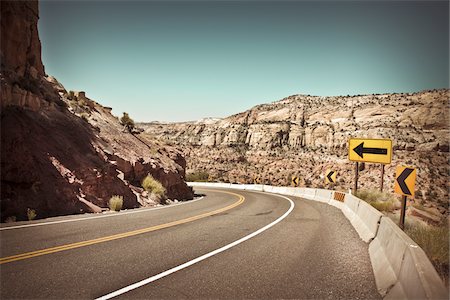 road not car not people - Grand Staircase Escalante National Monument, Escalante Wilderness, Utah, USA Stock Photo - Premium Royalty-Free, Code: 600-05973185