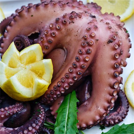 Octopus with Lemon, Isle of Procida, Province of Naples, Campania, Italy Foto de stock - Sin royalties Premium, Código: 600-06009132