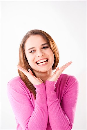 studio shot teens - Portrait of Young Woman Stock Photo - Premium Royalty-Free, Code: 600-06009289