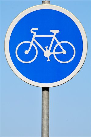 symbols of road signs - Bicycle Use Only Road Sign, Montpellier, Herault, France Stock Photo - Premium Royalty-Free, Code: 600-06025243