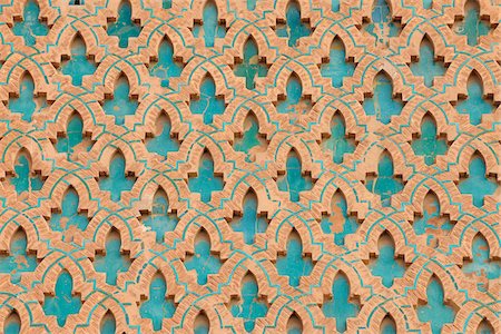 Traditional Design on Minaret of Kasbah Mosque, Marrakech, Morocco Foto de stock - Sin royalties Premium, Código: 600-06038062