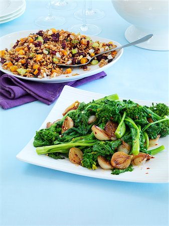 side dish - Rapini and Shallots and Bean Salad Stock Photo - Premium Royalty-Free, Code: 600-06038275