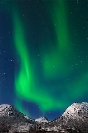 schnee - Nordlicht bei Tromsø, Troms, Norwegen Stockbilder - Premium RF Lizenzfrei, Bildnummer: 600-06038345
