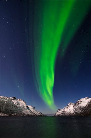 fenómenos naturales - Northern Lights near Tromso, Troms, Norway Foto de stock - Sin royalties Premium, Código: 600-06038340
