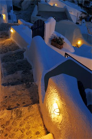 european staircase - Footpath, Oia, Santorini Island, Cyclades Islands, Greek Islands, Greece Stock Photo - Premium Royalty-Free, Code: 600-06125807