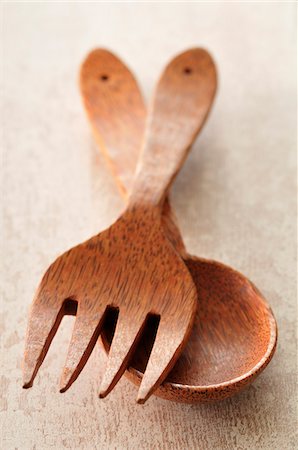 salad fork and spoon - Salad Fork and Spoon Stock Photo - Premium Royalty-Free, Code: 600-06170372