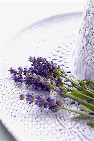 simsearch:600-06675031,k - Hat and Lavender Flowers Foto de stock - Sin royalties Premium, Código: 600-06180201