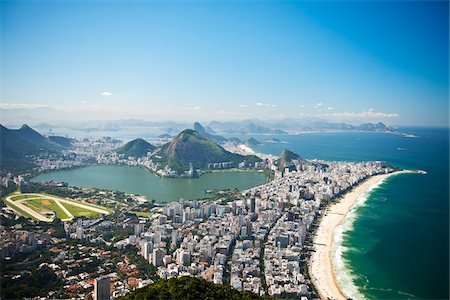 Aerial View of Ipanema Beach, Rio de Janeiro, Brazil Foto de stock - Sin royalties Premium, Código: 600-06325317