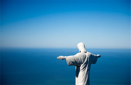 famous places in south america - Christ the Redeemer Statue on Corcovado Mountain, Rio de Janeiro, Brazil Stock Photo - Premium Royalty-Free, Code: 600-06325319